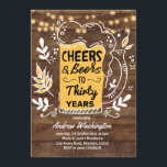 Rustic Beers and Cheers Man 30e verjaardag Kaart<br><div class="desc">Rustic Beers and Cheers Man 30e verjaardag. Kan worden gewijzigd in jaren</div>