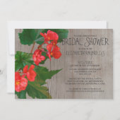 Rustic Begonia Bridal Shower Invitations Kaart (Voorkant)