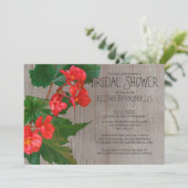 Rustic Begonia Bridal Shower Invitations Kaart (Staand voorkant)