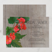 Rustic Begonia Bridal Shower Invitations Kaart (Voorkant / Achterkant)
