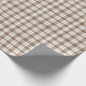 Rustic Beige and White Farmhouse Plaid Cadeaupapier (Hoek)