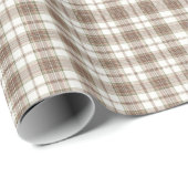 Rustic Beige and White Farmhouse Plaid Cadeaupapier (Rol Hoek)