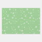 Rustic Beige Black Green Snowflake Kerstmis Inpakpapier Vel (Voorkant 3)