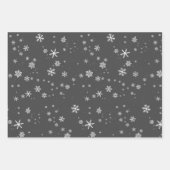 Rustic Beige Black Green Snowflake Kerstmis Inpakpapier Vel (Voorkant)