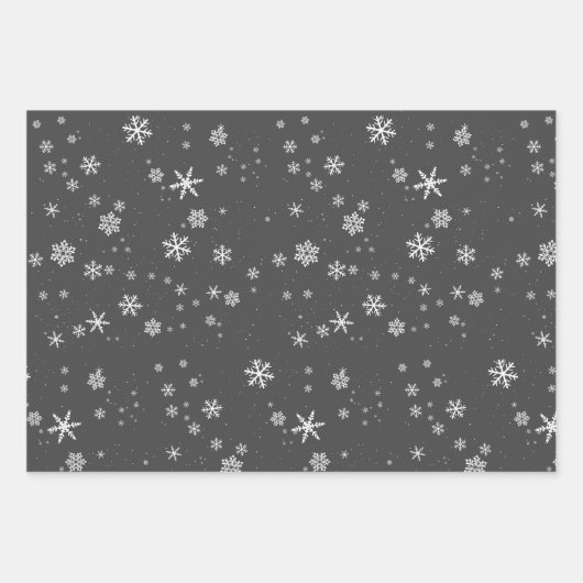 Rustic Beige Black Green Snowflake Kerstmis Inpakpapier Vel (Voorkant)