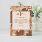 Rustic Beige Brown Maple verlaat herfstbruiloft Bedankkaart (Staand voorkant)