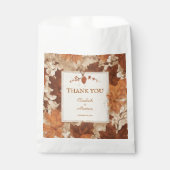 Rustic Beige Brown Maple verlaat herfstbruiloft Bedankzakje (Voorkant)