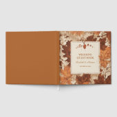 Rustic Beige Brown Maple verlaat herfstbruiloft Gastenboek (Volledig)