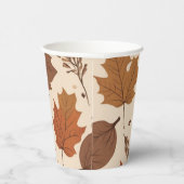 Rustic Beige Brown Maple verlaat herfstbruiloft Papieren Bekers (Rechts)