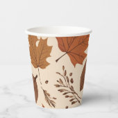 Rustic Beige Brown Maple verlaat herfstbruiloft Papieren Bekers (Voorkant)