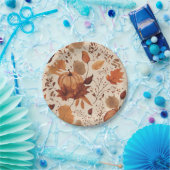 Rustic Beige Brown Maple verlaat herfstbruiloft Papieren Bordje (Feest)