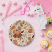 Rustic Beige Brown Maple verlaat herfstbruiloft Papieren Bordje (Feest)