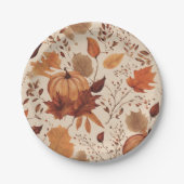 Rustic Beige Brown Maple verlaat herfstbruiloft Papieren Bordje (Voorkant)