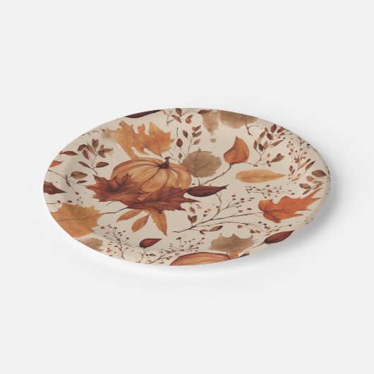 Rustic Beige Brown Maple verlaat herfstbruiloft Papieren Bordje (Gekanteld)