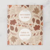 Rustic Beige Brown Maple verlaat herfstbruiloft Plaatskaartje (Buitenkant ongevouwen)