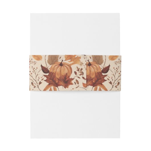 Rustic Beige Brown Maple verlaat herfstbruiloft Uitnodigingen Wikkel (Achterkant Voorbeeld)