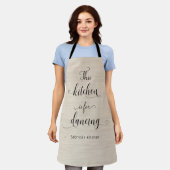 Rustic beige Burlap Funny Kitchen Quote Text Schort (Gedragen)
