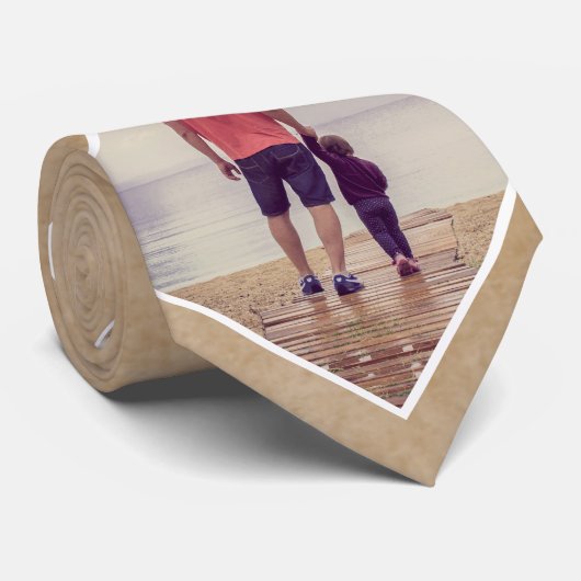 Rustic Beige Custom Photo Pattern Stropdas (Opgerold)