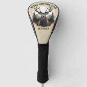 Rustic Beige Deer Hunting Club Golfheadcover (Voorkant)