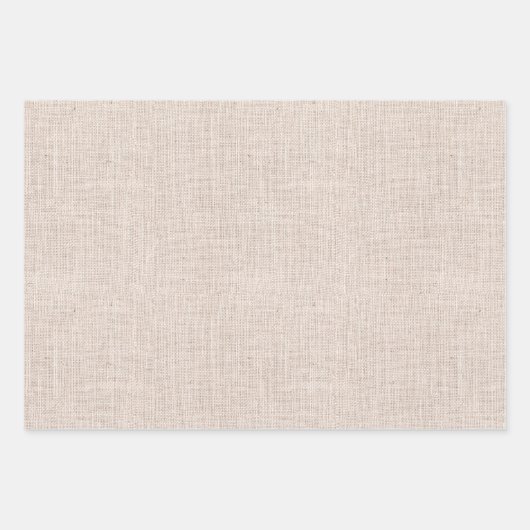 Rustic Beige Faux Burlap Texture Inpakpapier Vel (Voorkant)