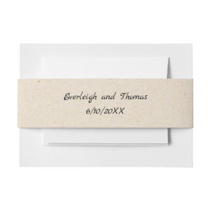 Rustic Beige Faux Kraft-karton, Belly Band Uitnodigingen Wikkel