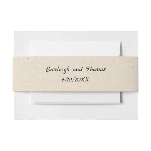 Rustic Beige Faux Kraft-karton, Belly Band Uitnodigingen Wikkel (Voorkant Voorbeeld)