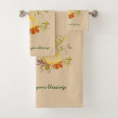 Rustic Beige geeft Bedankt Pumpkin Bouquet Bath To Bad Handdoek (Insitu)
