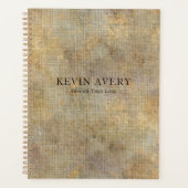 Rustic Beige Gold Linen Texture Planner (Voorkant)