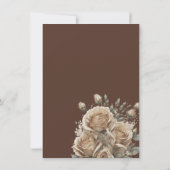  Rustic Beige Golden Roos Wedding Kaart (Achterkant)