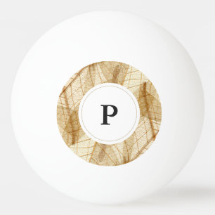 Rustic Beige Lace Leaves Pingpongbal