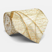 Rustic Beige Lace Leaves Stropdas (Opgerold)