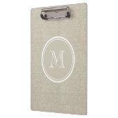 Rustic Beige Linen Background Monogram Klembord (Links)