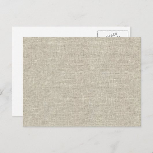 Rustic Beige linen bedrukt Briefkaart (Voorkant / Achterkant)