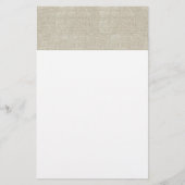 Rustic Beige linen bedrukt Briefpapier (Voorkant)