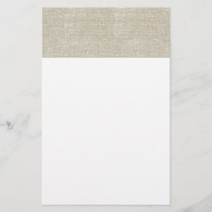 Rustic Beige linen bedrukt Briefpapier