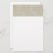 Rustic Beige linen bedrukt Briefpapier (Voorkant / Achterkant)