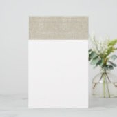 Rustic Beige linen bedrukt Briefpapier (Staand voorkant)