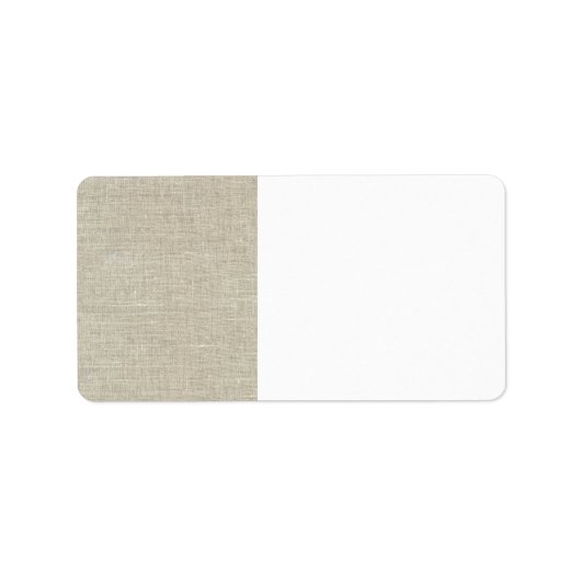 Rustic Beige linen bedrukt Etiket (Voorkant)