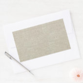 Rustic Beige linen bedrukt Rechthoekige Sticker (Envelop)