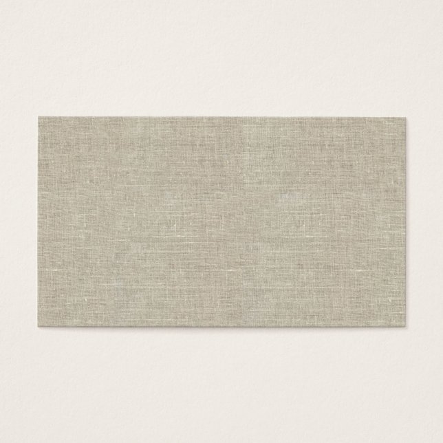 Rustic Beige linen bedrukt Visitekaartjes (Voorkant)