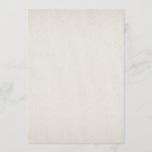 Rustic Beige Linen en Lace Wedding Menu (Achterkant)