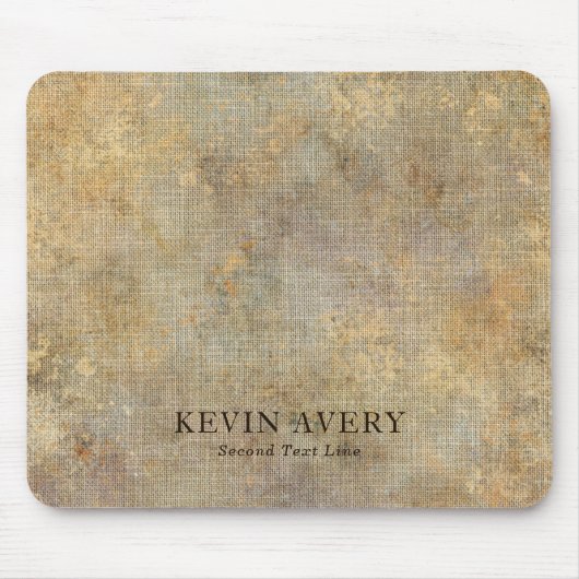 Rustic Beige Linen Texture Business Muismat (Voorkant)