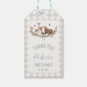 Rustic Beige Woodland Baby Shower Cadeaulabel (Voorkant)