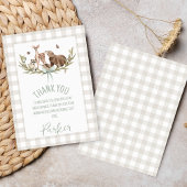 Rustic Beige Woodland Baby Shower Thank You Card Bedankkaart