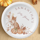 Rustic Beige Woodland Fox Pumpkin Party Papieren Bordje