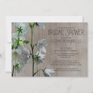 Rustic Bellflower Bridal Shower Invitations Kaart