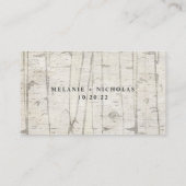 Rustic berch wood bruiloft rsvp informatiekaartje (Achterkant)
