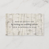 Rustic berch wood bruiloft rsvp informatiekaartje (Voorkant)