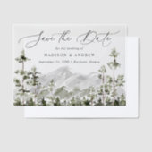 Rustic Berg Evergroen Bos Save the Date Vellum Uitnodigingen (Offset)