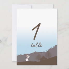 Rustic Berg Zipline Tafel Nummer Kaart